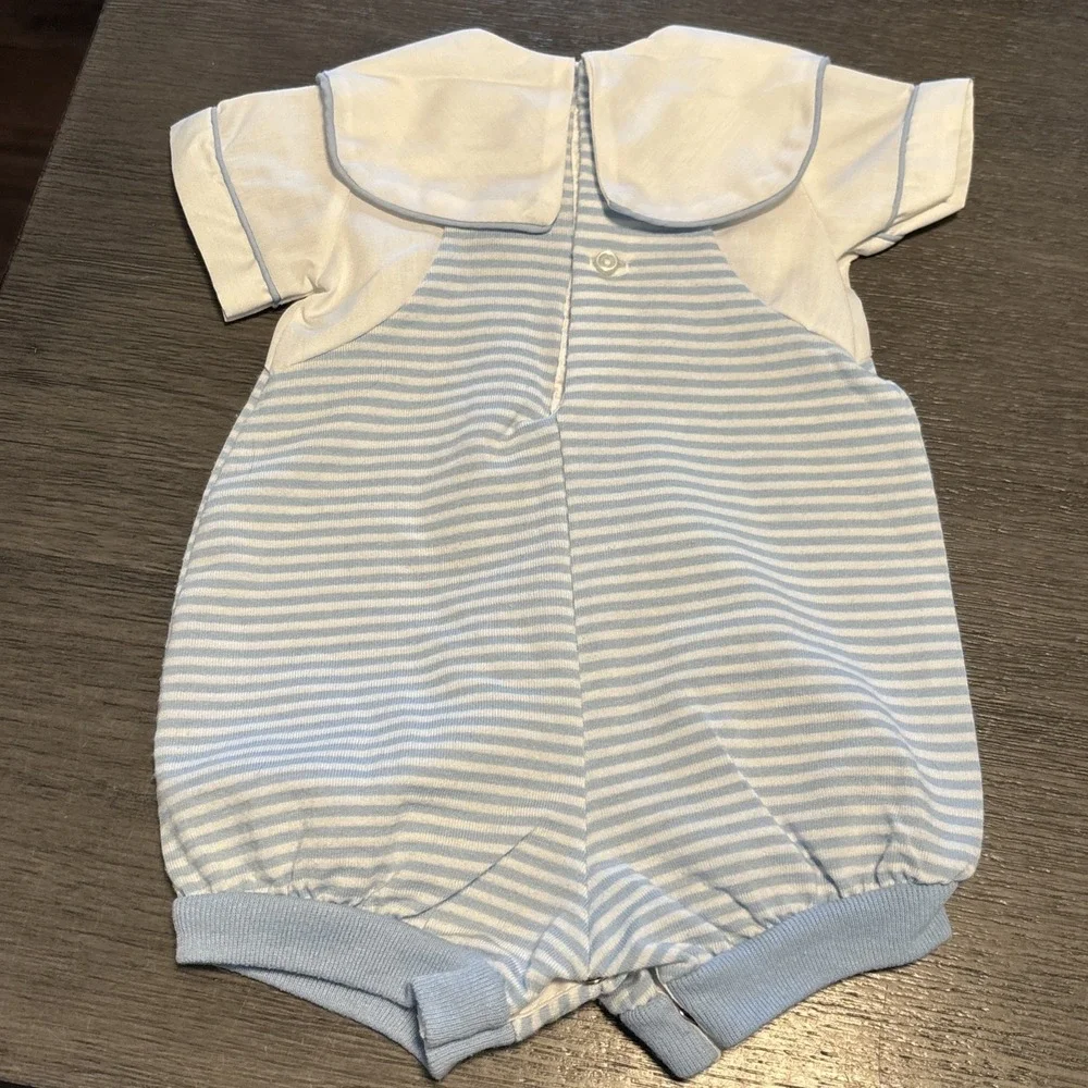 Vtg ALEXIS boys One Piece Romper Thank Heaven For Little Boys Newborn 6-10 Lbs